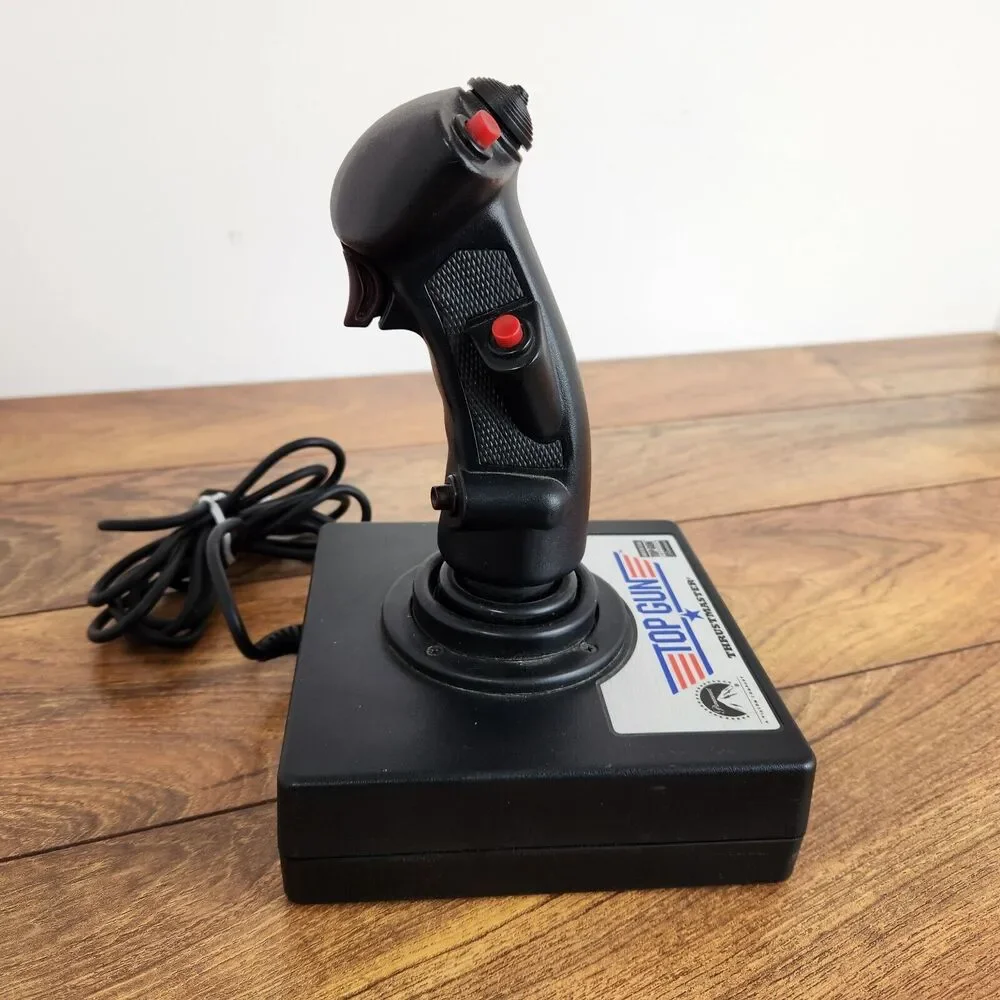 Pc Computer Vintage Thrustmaster Top Gun Game Flight Controller Joystick Thrust
